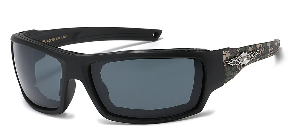 Padded Gray Polarized Motorcycle Sunglasses