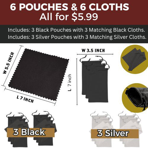 Soft Sunglass Pouches and Cloths Bundles ( Logo-Free)