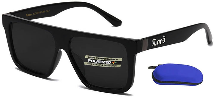 Flat Top Classic Polarized Locs Sunglasses With Logo