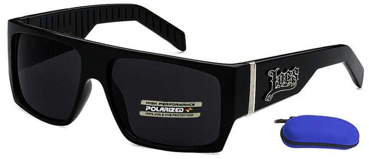 Flat Top  Large Frame Polarized Locs  Sunglasses With Logo