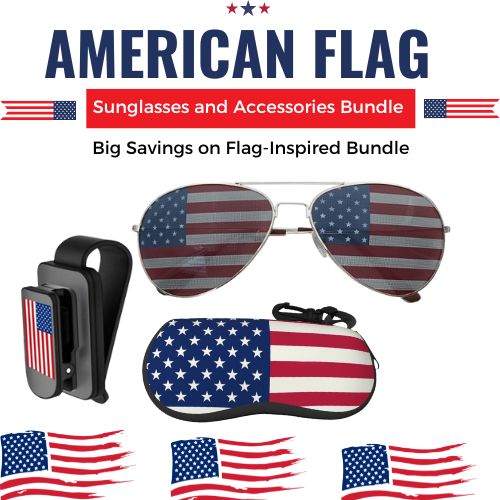 Oval US Flag Aviator Sunglasses