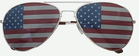 Oval US Flag Aviator Sunglasses