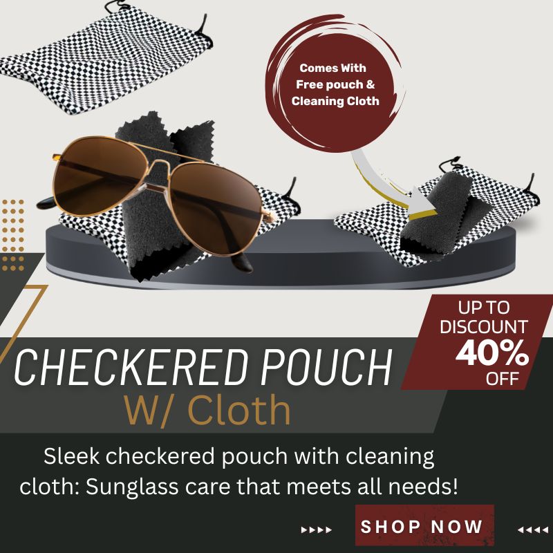 Soft Checkered Pouch & Cleaning Cloth