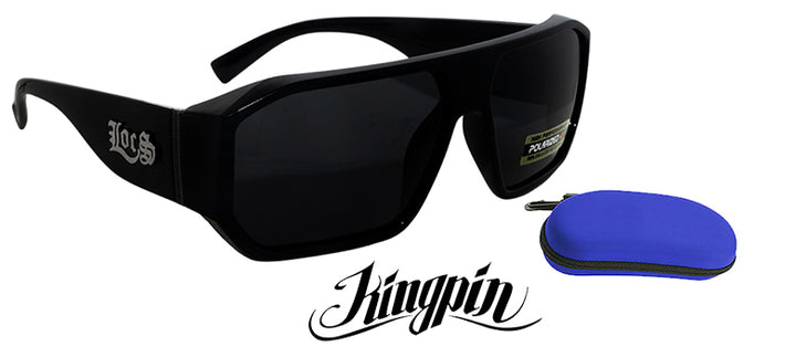 LOCS "KINGPIN" Large Frame Shield Polarized Sunglasses. with Logo