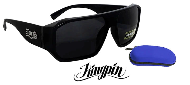 LOCS "KINGPIN" Large Frame Shield Polarized Sunglasses. with Logo