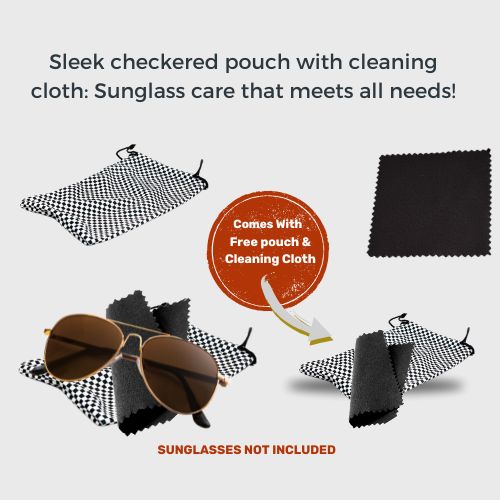 Soft Checkered Pouch & Cleaning Cloth