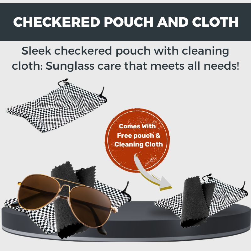 Soft Checkered Pouch & Cleaning Cloth