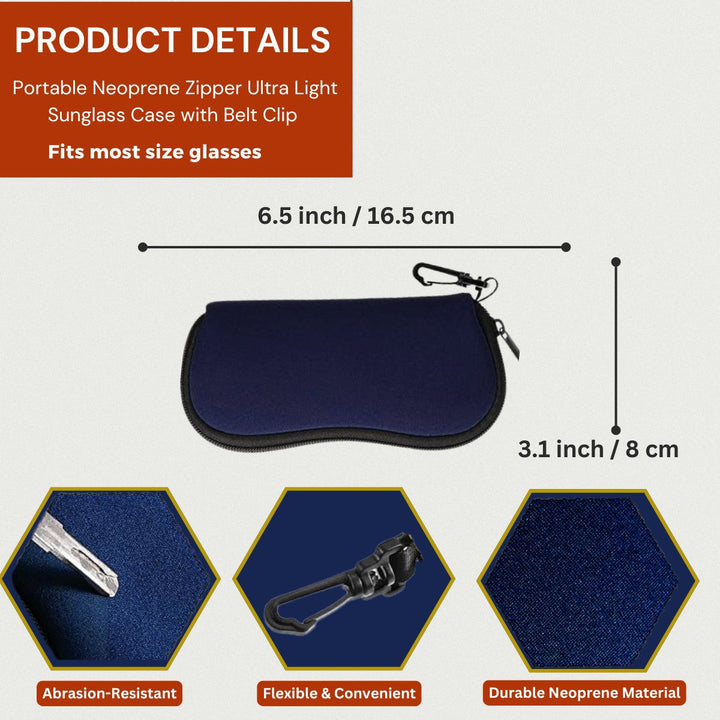 Locs Ultra Light Neoprene Zipper Sunglass Case