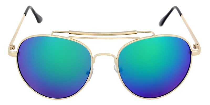 Gold Frame Mirrored Aviator Sunglasses