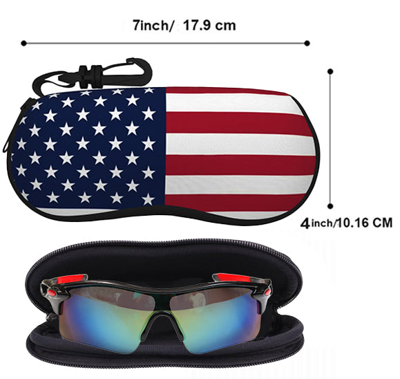 American Flag Ultra Light  Large Zipper Case with Belt Clip