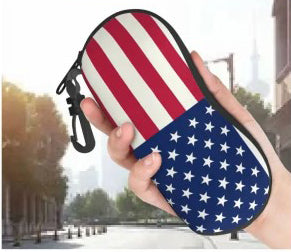 American Flag Ultra Light  Large Zipper Case with Belt Clip