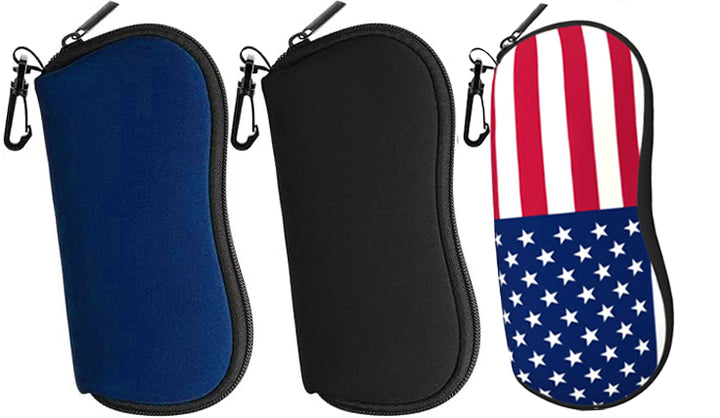 Large Size Neoprene Zipper Sunglass Case Bundle Deal 3 for $12.99