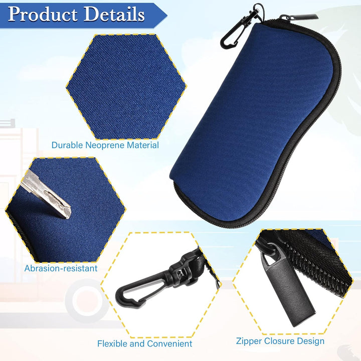 Large Size Neoprene Zipper Sunglass Case Bundle Deal 3 for $12.99