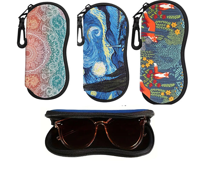 Neoprene Women's Zipper Sunglass Case Bundle Deal 3 for $9.99